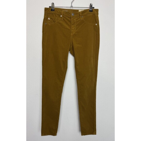 Ag Adriano Goldschmied Pants - AG Adriano Goldschmied 27 The Legging Ankle Super Skinny Corduroy Mustard Gold
